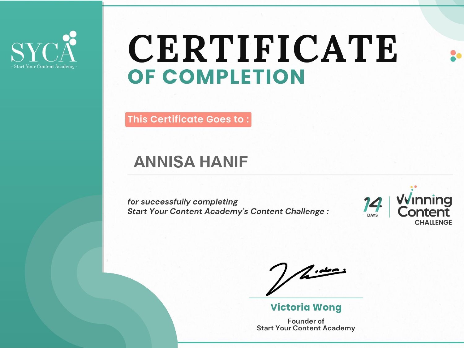 14 Hari - Winning Content