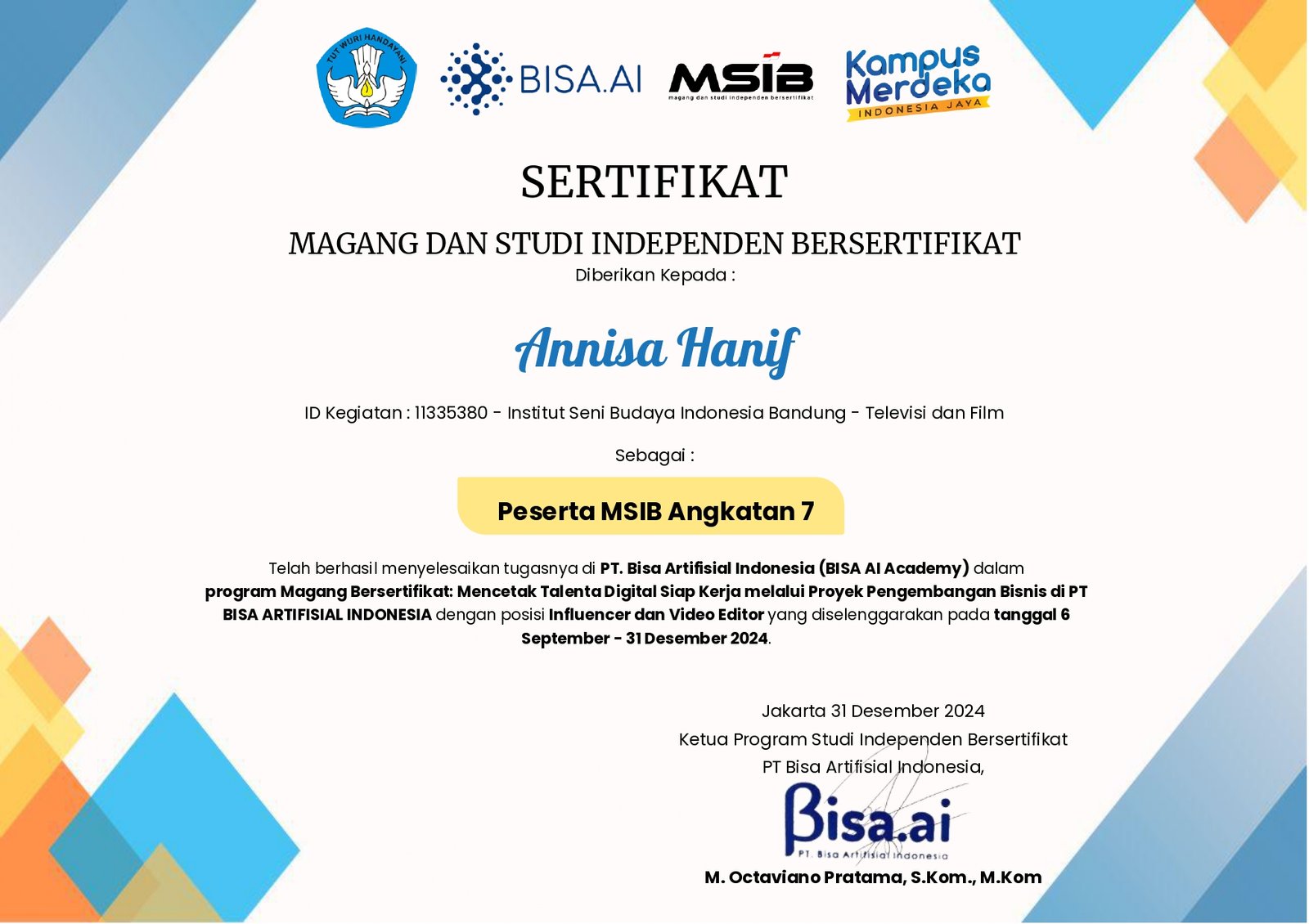 Intern Kampus Merdeka - Kemendikbud