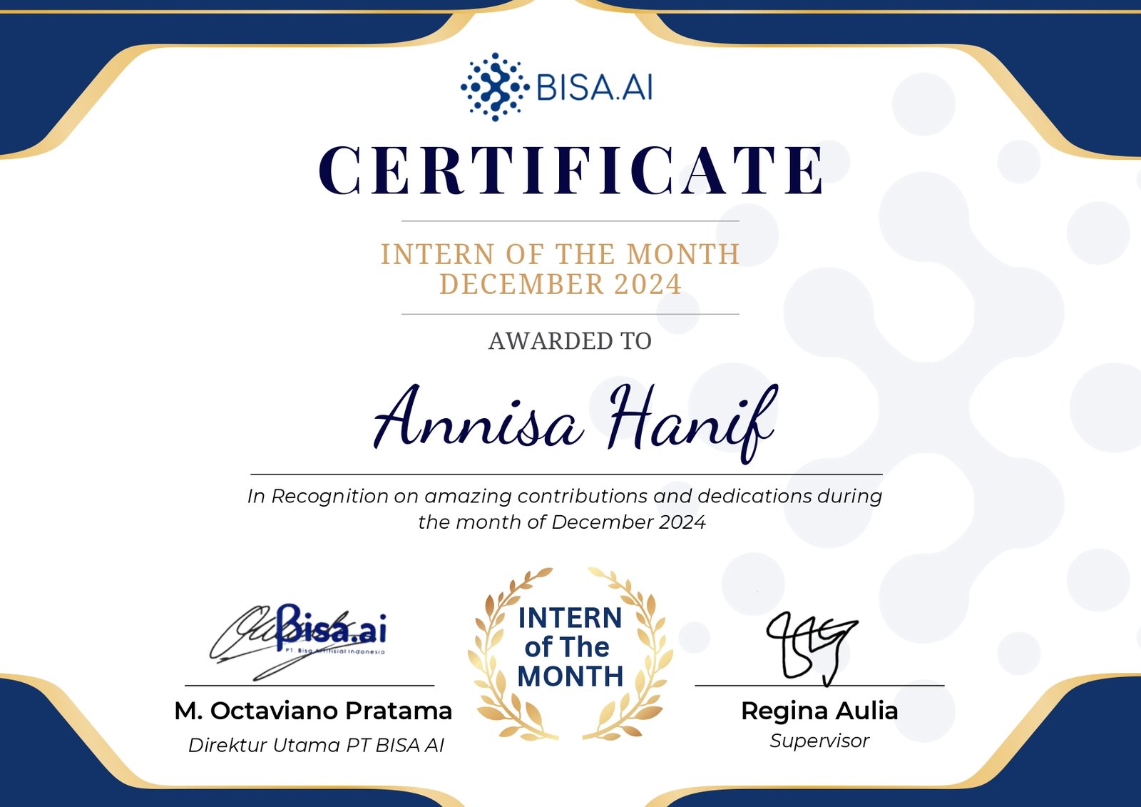 Intern of the Month — December 2024