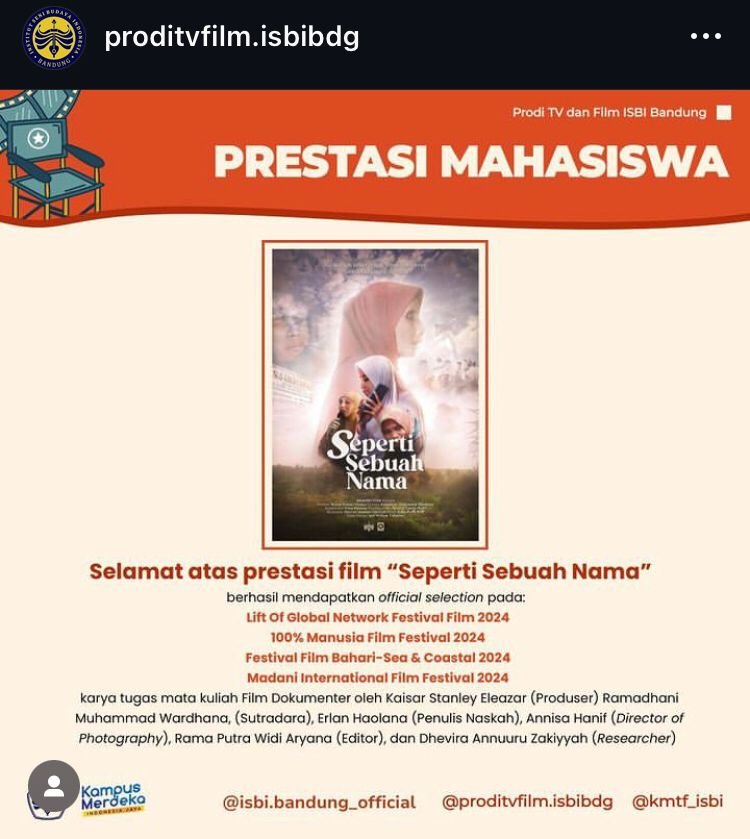 Official Selection Film “Seperti Sebuah Nama” di Berbagai Festival Film 2024