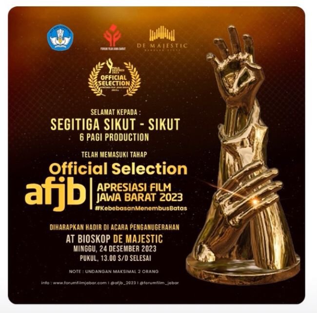Official Selection  & nominated for 1st Place in the Layar Ekspresi Short Movie program at Apresiasi Film Jawa Barat 